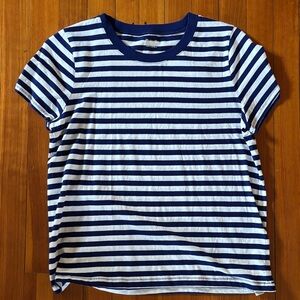 Madewell Navy and White Striped Tee